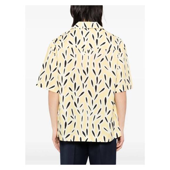 Jacquemus La Chemise Jean Camp Shirt in Yellow Black EU 48 US 38 - Picture 4 of 5